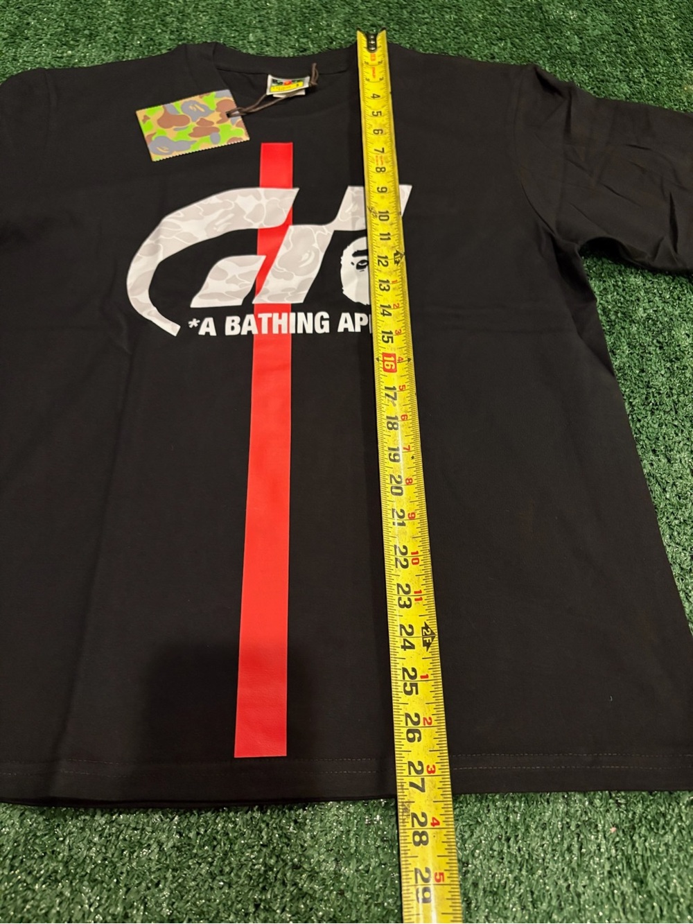 A Bathing Ape Black Short-Sleeve Tee with Red Stripe - Picture 7 of 7